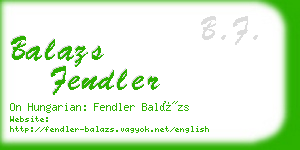 balazs fendler business card